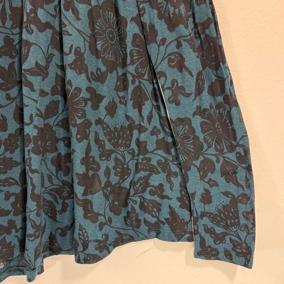 Peruvian Connection Teal & Black Burnout Legenlook Sheer Flowing Tunic Top M/L - Picture 5 of 10